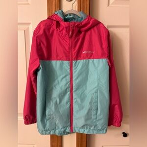 Eddie Bauer Kids Youth Windbreaker Jacket Pink Teal Size 10 / 12